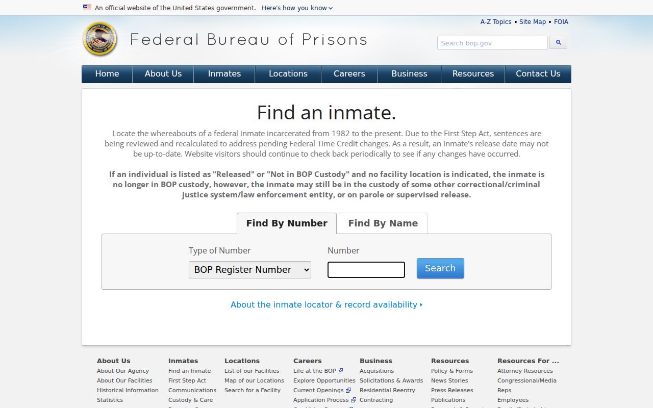 Federal inmate locator compared with Anderson County custody records