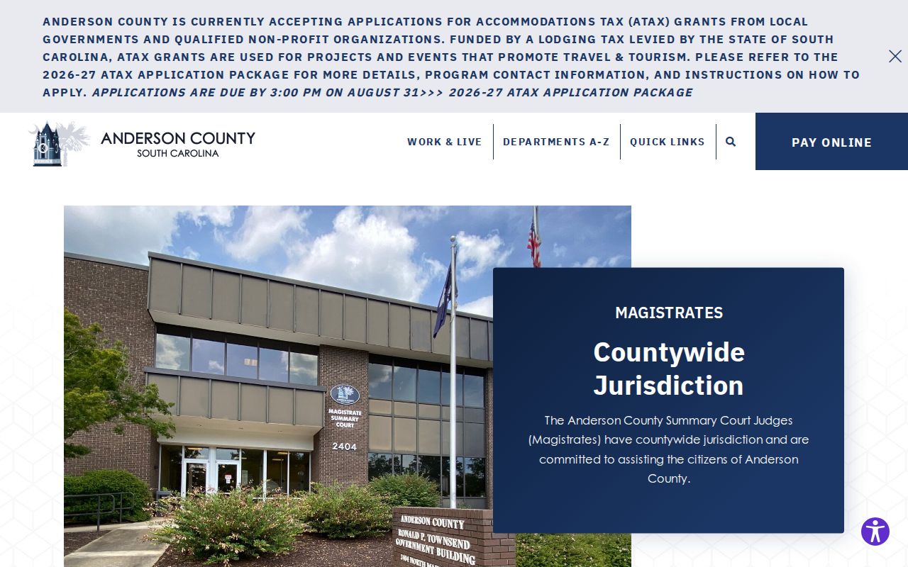 Anderson County Belton Summary Court criminal record directory